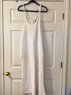 Elena Baldi Linen Jumpsuit Women's Small Made in Italy White Wide Leg Summer